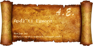 Apáti Egmont névjegykártya